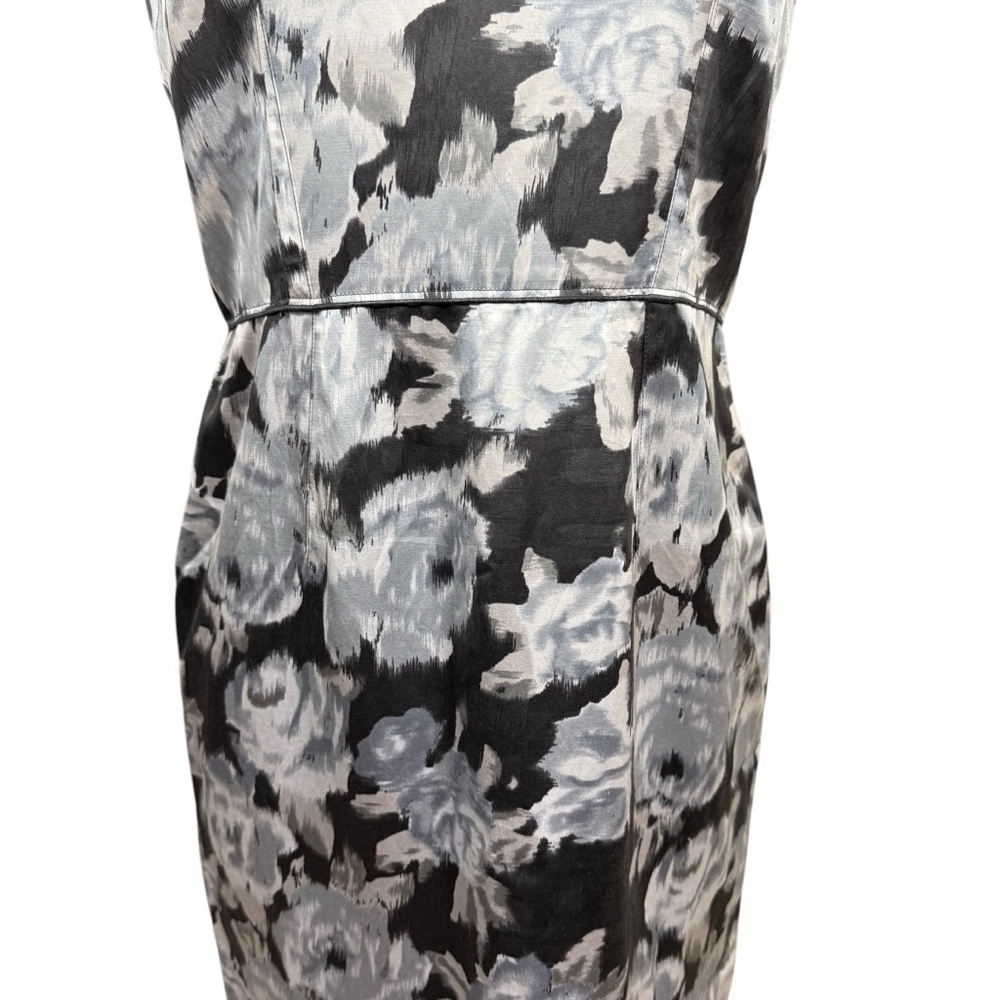 Ann Taylor Dress Size 6 Black Floral Print Sleeveless - Picture 4 of 9
